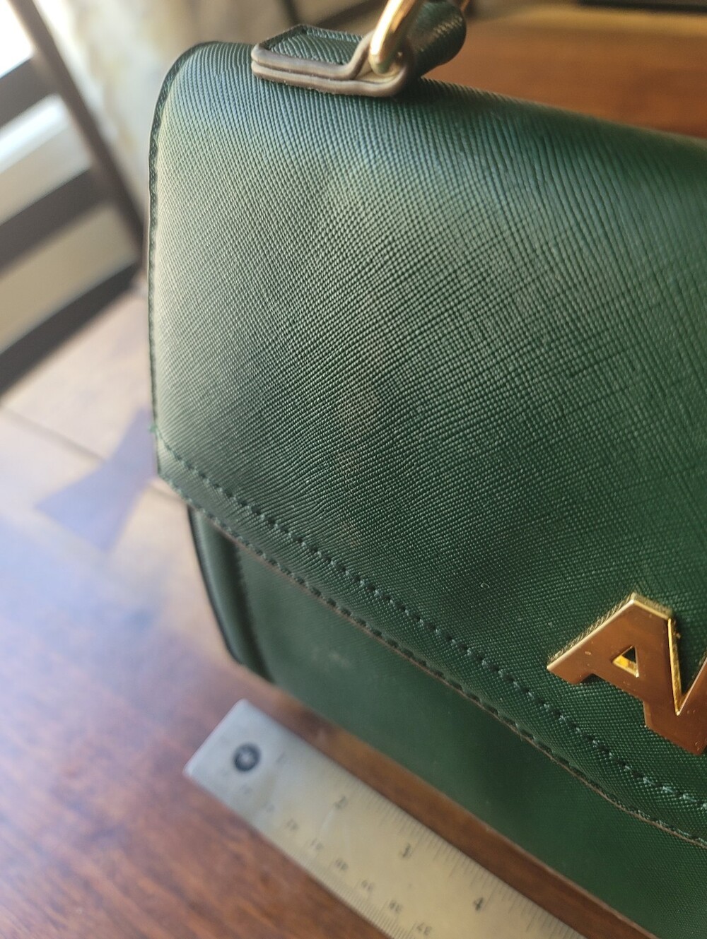 Anne Klein Green Flap Top Handle Satchel - Picture 13 of 13